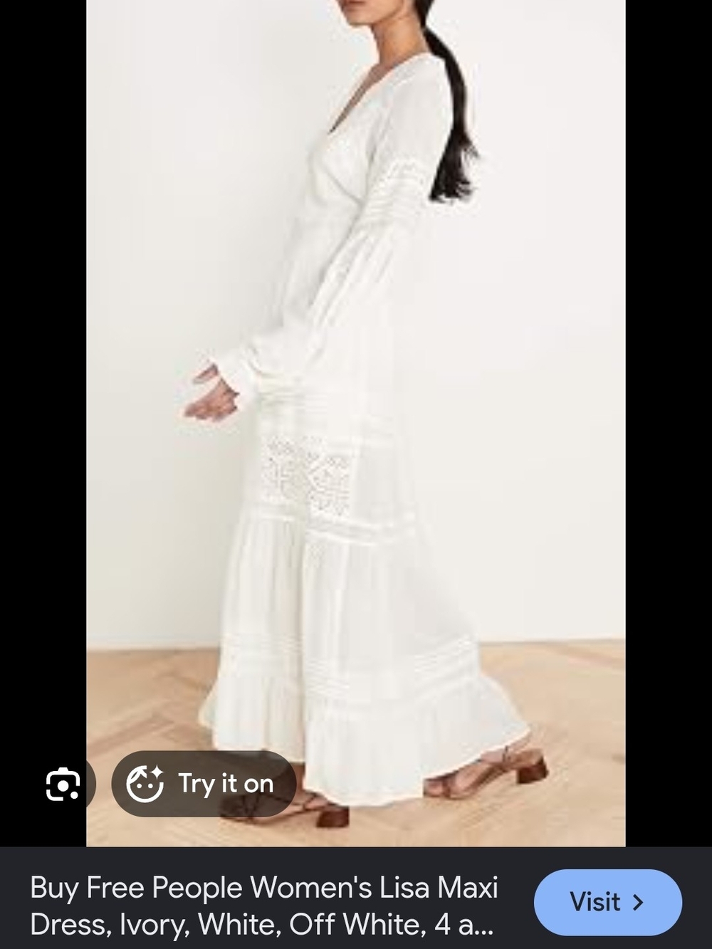 OBO Free People LISA maxi Gown Button Up Lace